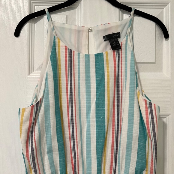 AQUA - Multi-Color Stripe Halter Top Dress - Picture 2 of 6